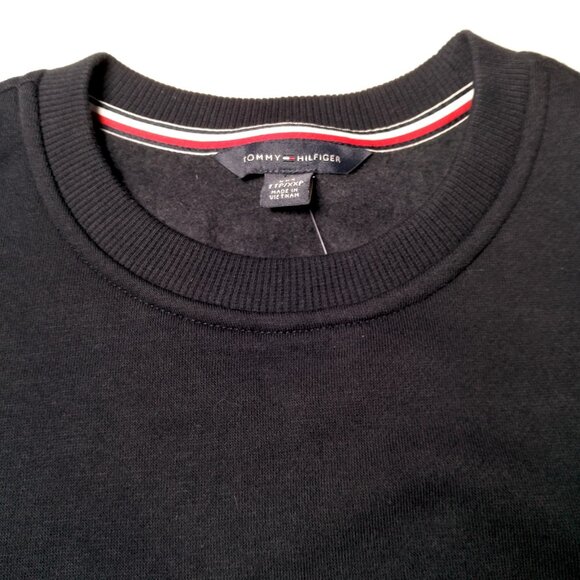 Tommy Hilfiger Sweatshirt Women XXS Navy Blue Embroidered Crew Neck Preppy New - Picture 10 of 10